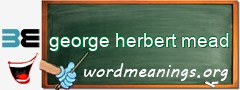 WordMeaning blackboard for george herbert mead
